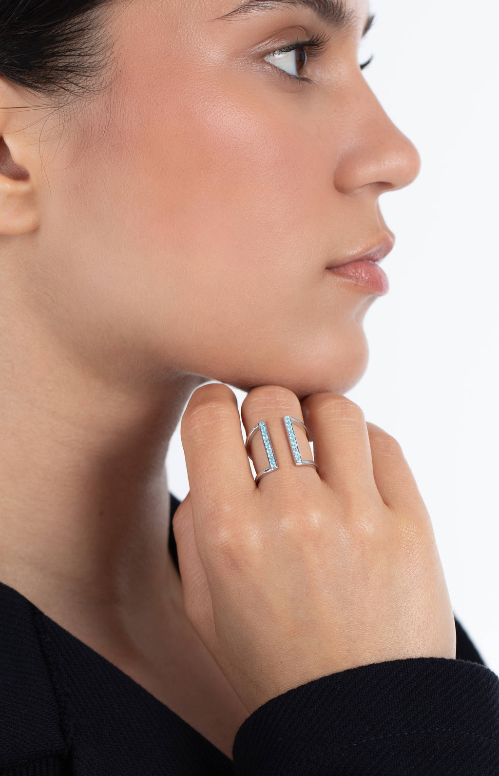 Contemporary Gemstone Ring - Blue Topaz