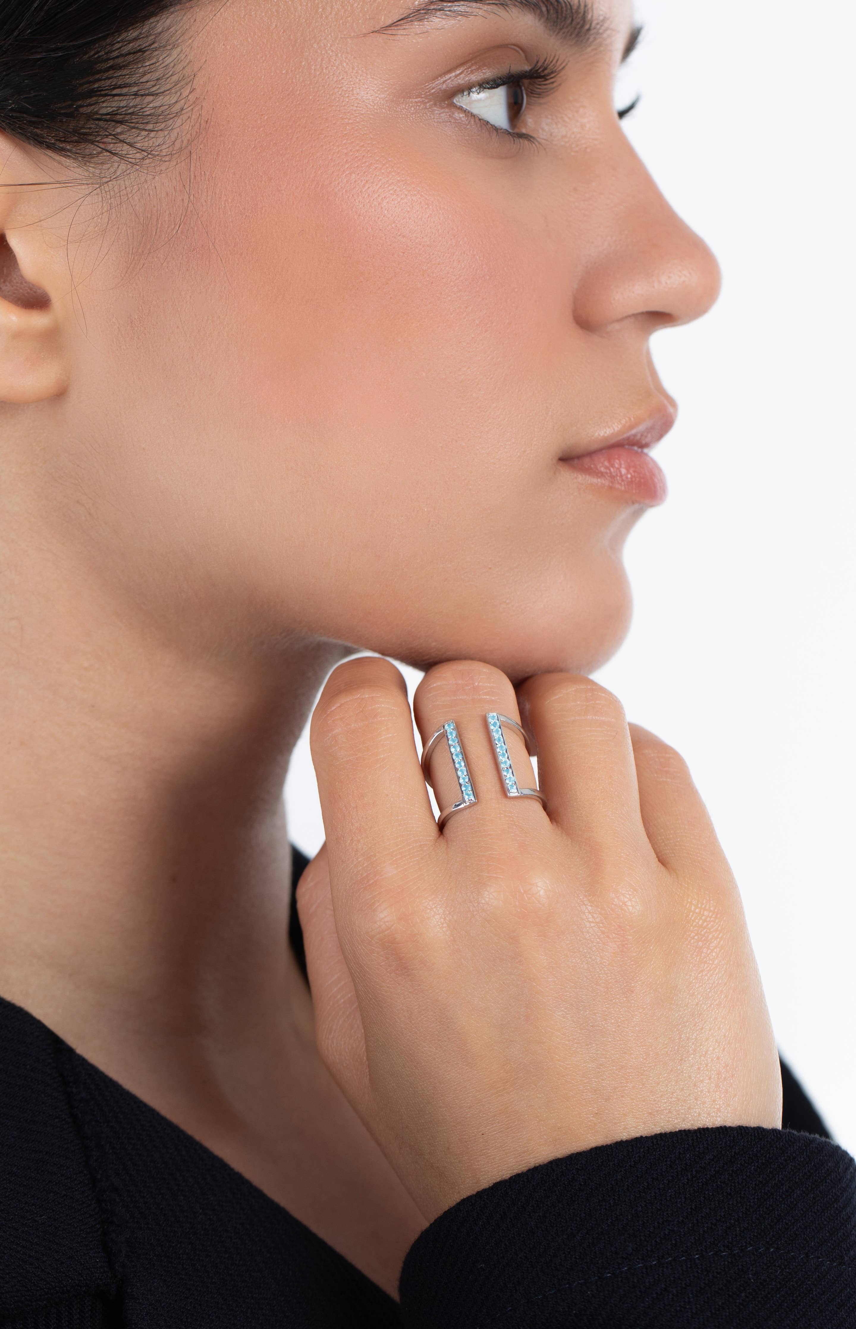 Contemporary Gemstone Ring - Blue Topaz
