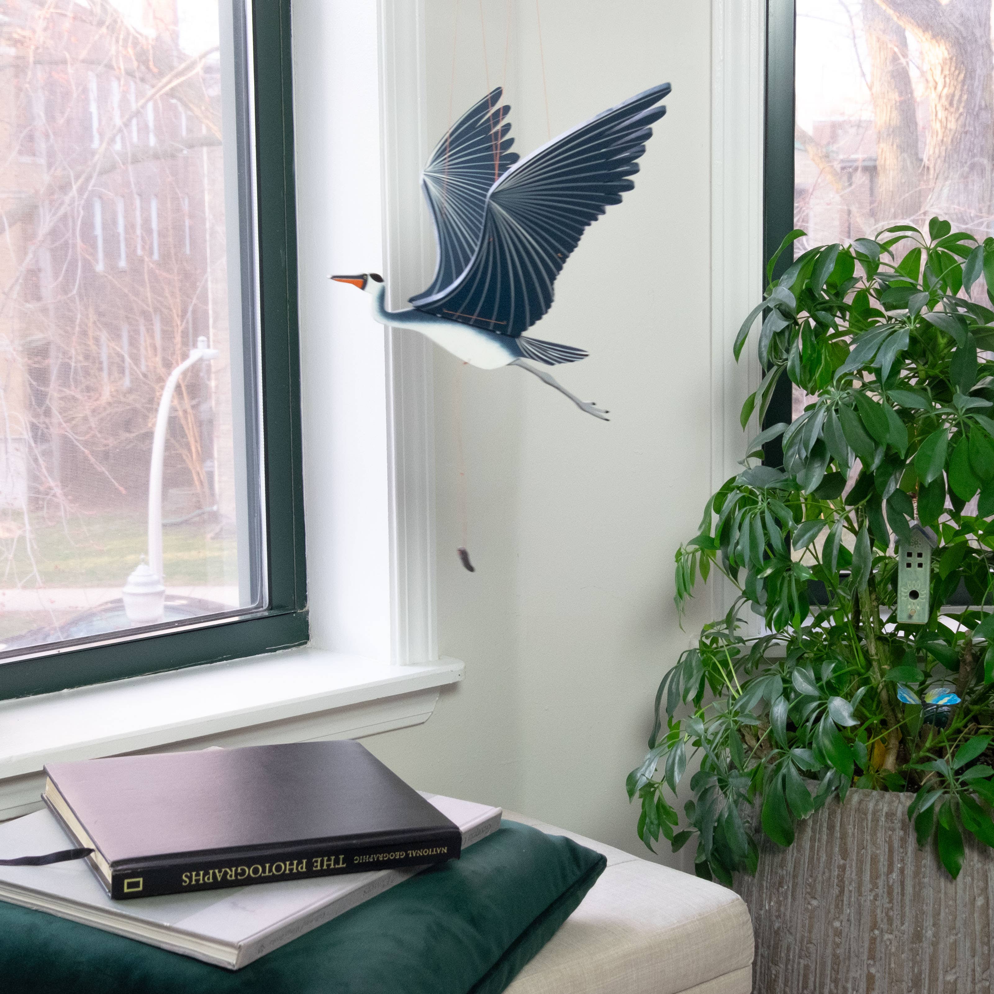 Blue Heron Flying Bird Mobile