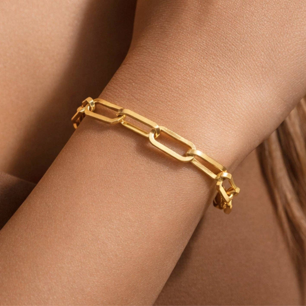 18K Gold PVD Plated Waterproof Stainless Steel Chain Bracelet - 7351
