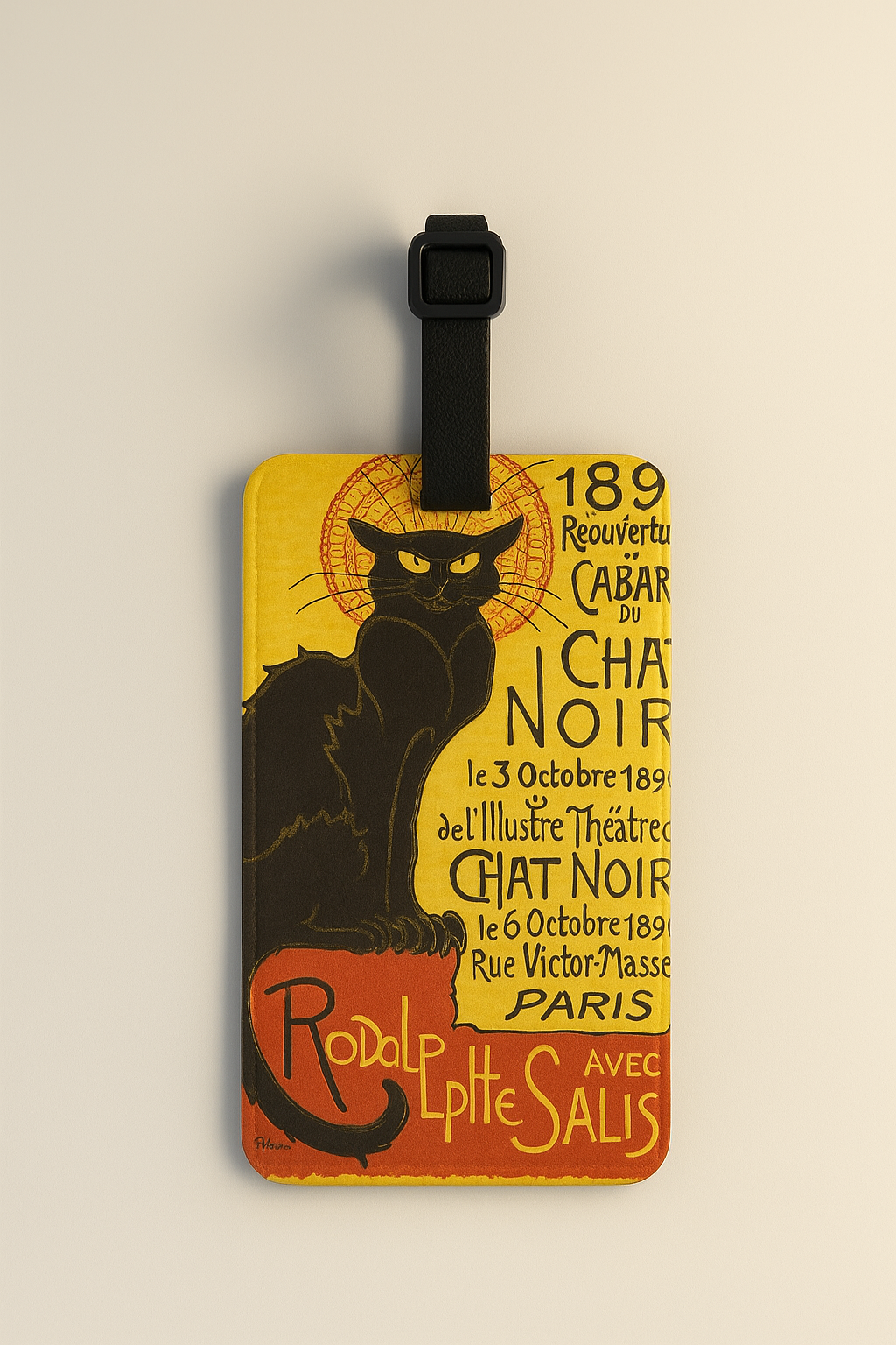 Vegan Leather Luggage Tags: Vintage Poster Art