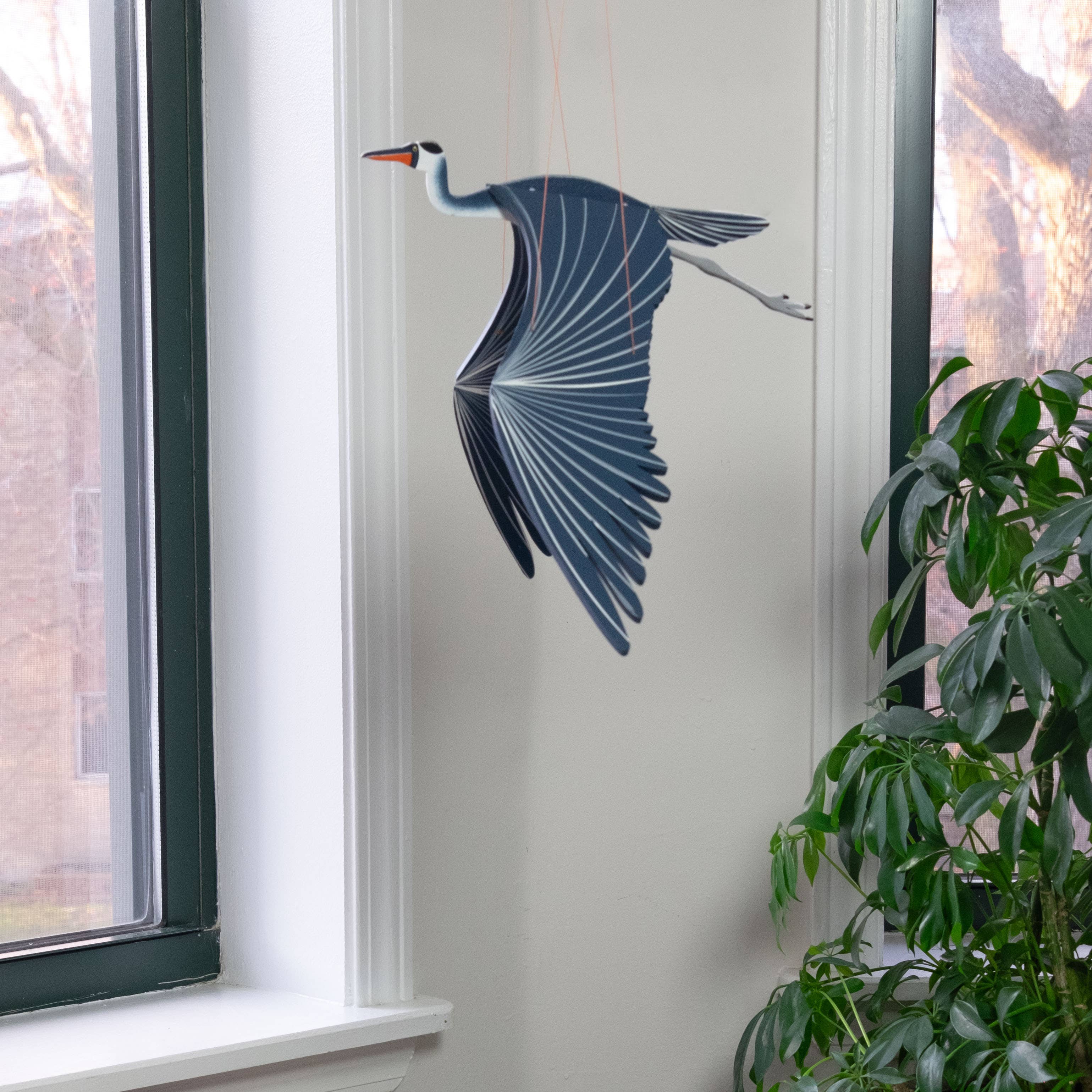 Blue Heron Flying Bird Mobile
