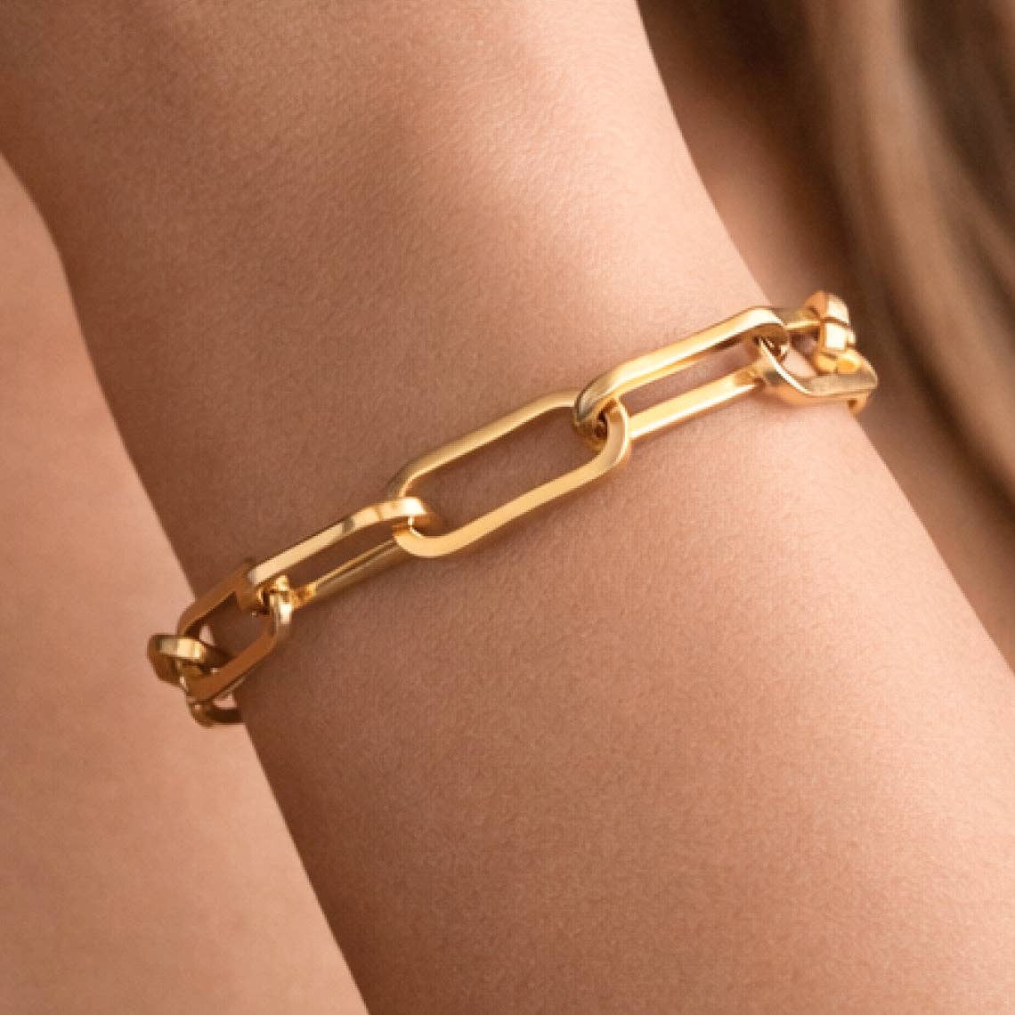 18K Gold PVD Plated Waterproof Stainless Steel Chain Bracelet - 7351