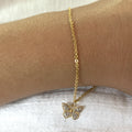 Mini Gold Butterfly Charm Bracelet