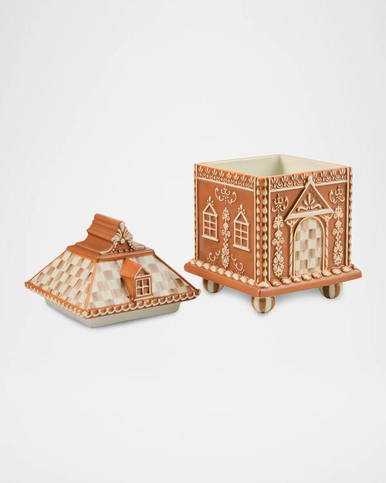 Mocha Check Gingerbread Small Canister