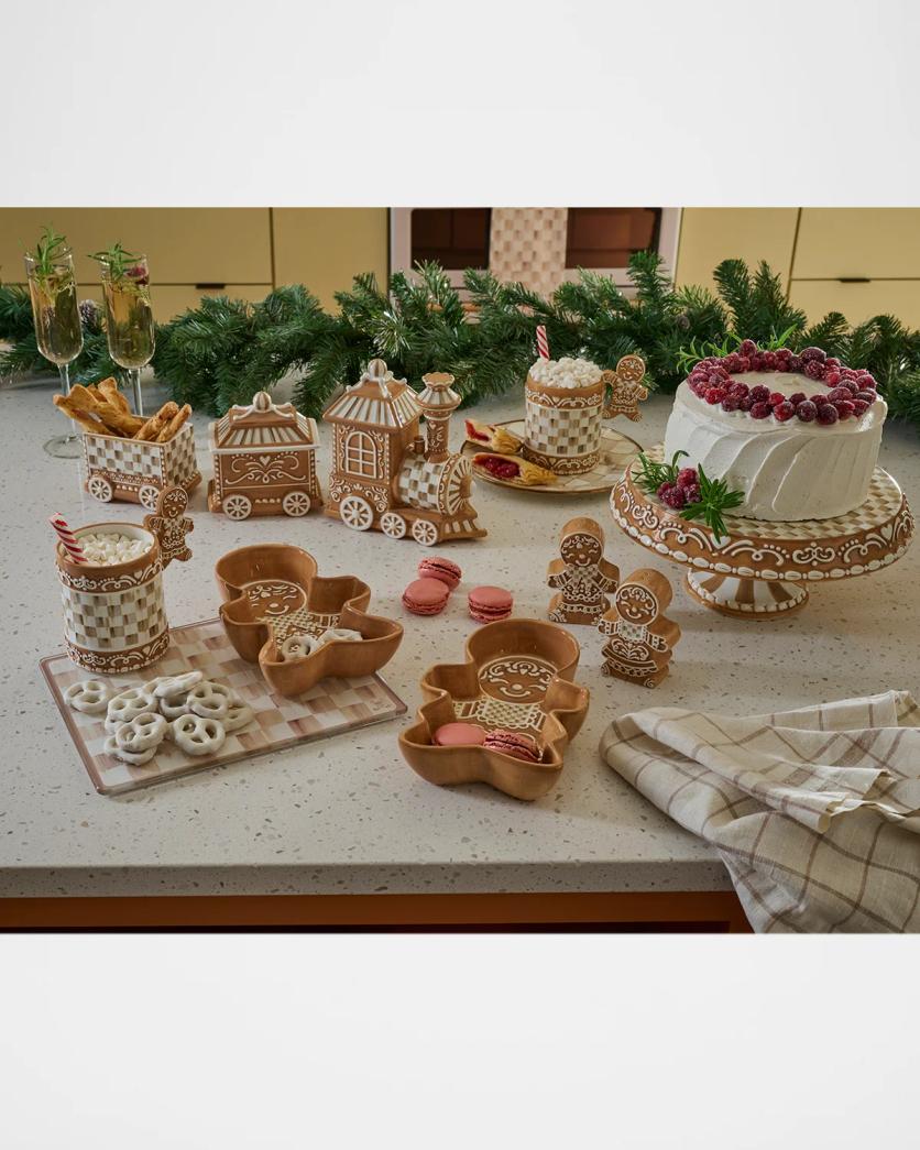 Mocha Check Gingerbread Salt & Pepper Shaker Set