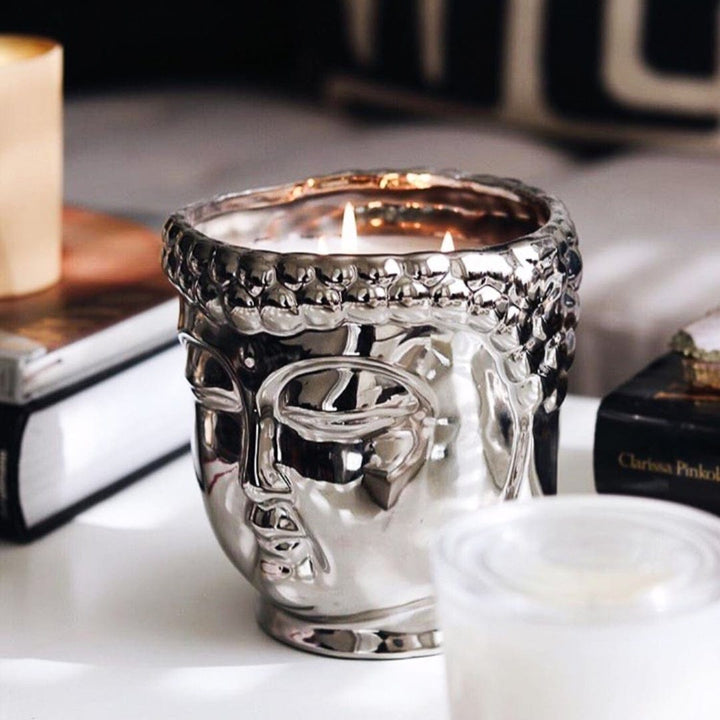 Silver Budha Candle