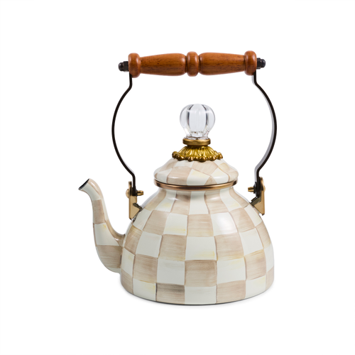 Mocha Check 1 Quart Tea Kettle